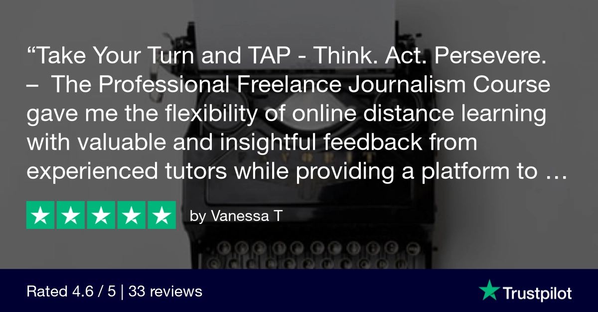 Vanessa's testimonial on Trustpilot